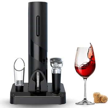 Viboelos Electric Deschizator de Sticle de Vin Tirbușon Set cu Folie Cutter, Dop de Vin și Toarnă Vin Deschizător de Crăciun de Favoarea Nunta