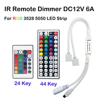 Controler cu Led-uri 44 Cheile 24 Taste LED IR LED-uri RGB Lumini Controler de la Distanță IR Dimmer DC12V 6A Pentru RGB 3528 5050 LED Strip