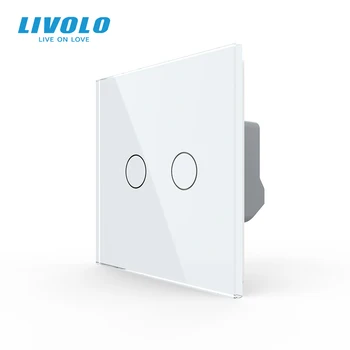 LIVOLO Standard UE Atingeți pictograma de Comutare,de Perete Sensibil Senzor de Control Comutator de Lumină,De 2 Bande de Fundal de Afișare, Recent Modernizate Coajă de Jos