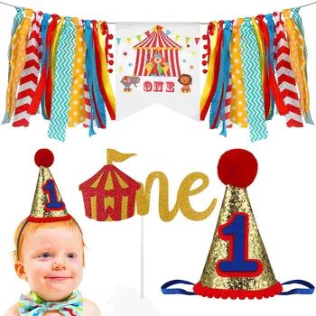 Ziua 1 Banner Decorationsfirst Consumabile Circ Pălărie de Partid Scaun Înalt Kit Decor Baby Boyset Carnaval Scaun Fata