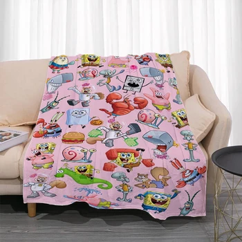 Decorative Pat Pături Canapea Vara SpongeBobs SquarePantes Anime Pătură pentru Camera de zi de Decorare Dormitor Cuvertură Arunca