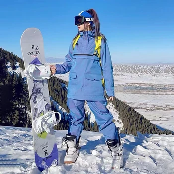 Costum de schi pentru Bărbați și Femei de Iarnă în aer Liber Snowboard Ski Schi Sacou și Pantaloni de Schi Echipament de Schi minus 30 de grade Celsius