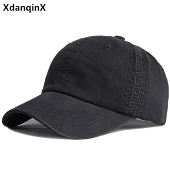 XdanqinX Spălat Bumbac Șepci De Baseball Pentru Bărbați, Femei Dimensiunea Reglabil Simplu Casual Solid Cuplu De Sport Sapca Snapback Cap Pălărie Neagră