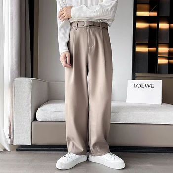 2022 Nou de Înaltă Calitate pentru Bărbați coreean Tub Drept Relaxat Pandantiv Primavara Toamna Solid Costum Pantaloni Largi Picior Pantaloni Casual
