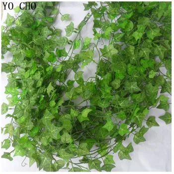 (12 buc/lot) 210cm oferta Speciala de simulare ivy/verde frunza de iedera pentru/Verde trestie/liane Chlorophytum/ratan din plastic frunze de viță de vie