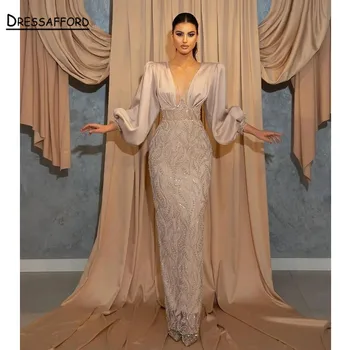 Dubai Lux Elegant Sirena Rochii De Bal Mâneci Lungi Dantela Aplicatii Femei De Seara Formale Noapte De Petrecere, Rochii Plus Dimensiune
