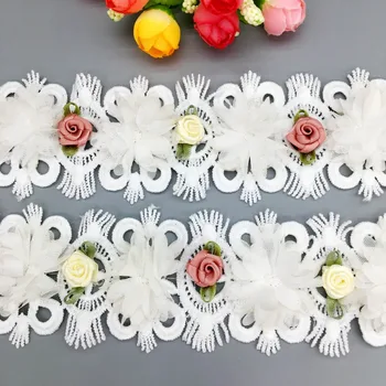 20x Africa 3D Vintage din Bumbac Rose Floare Dantelă Asieta Sifon Aplicatiile Panglică Tesatura Rochie de Mireasa Haine DIY Ambarcațiuni de Cusut