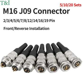 5/10/20sets Pozitive și Negative J09 Serie de Aviație Socket Plug M16-2 3 4 5 6 7 8 12 16 19 24 Pin Conector Impermeabil