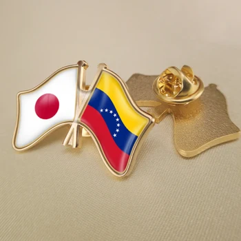 Japonia și Venezuela Trecut Dublu Prietenie Steaguri insigne, Brosa Insigne