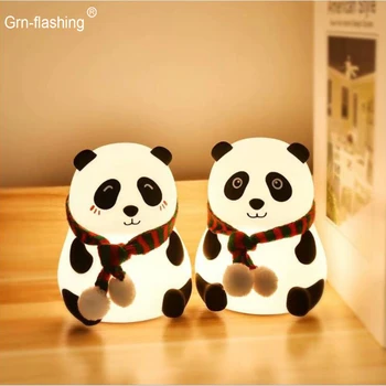 Cutie Panda Led Lumini de Noapte cu Senzor Tactil Silicon Colorat Masă Lampă Reîncărcabilă Dormitor Noptieră Lampa de Noapte pentru copii pentru Copii