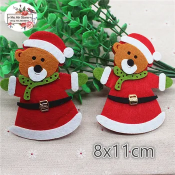 8CM Non-țesute patch-uri de Crăciun urs Ramuri Simțit Aplici pentru haine de Cusut Consumabile diy meșteșug ornament