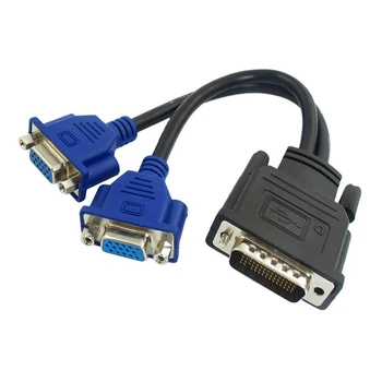 Calitate de Top DMS-59 Pin la 2 Dual VGA 15 Pini de sex Feminin Splitter Cablu Adaptor