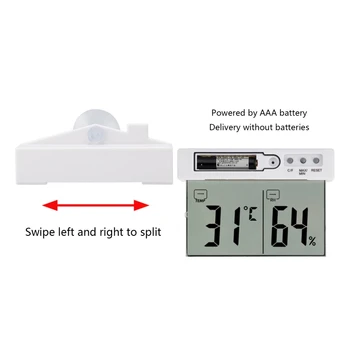 LCD Display Digital Termometru Umiditate Metru ventuza Agățat de Proiectare pentru Casa Interior Masina a Măsura Temperatura