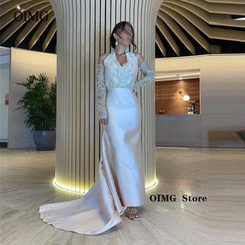 OIMG Arabia arabe Femeile Sirena Rochii de Seara Embriodery Sequin Aplicatiile Satin Lungime de Glezna Formale de Petrecere, Rochii de Bal