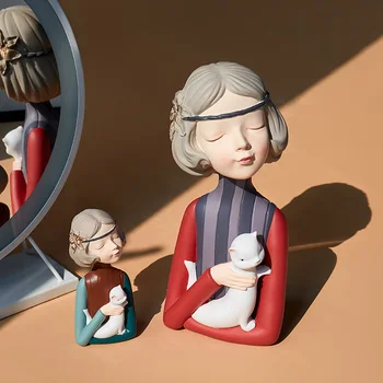 Nordic Ins Fata cu Bule de Sculptură Creative Living Pridvor TV Cabinet Dormitor Decor de birou de Acasă Decorare Cadou de Nunta