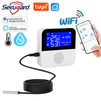 Tuya WiFi Temperatura Senzorului De Umiditate Interior Higrometru Detector Camera Smart Home Termometru Detectoare De Sprijin Alexa Google