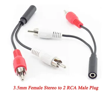 3.5 mm RCA Female conector jack Stereo Cablu Y plug cu 2 RCA tată Adaptor de 3.5 Audio aux Mufa conector pentru Căști muzica sârmă