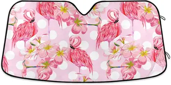 Vara Tropicale Flamingo Auto Parbriz parasolar Flori Roz Florale Umbrele de soare Reflectorizante Razele UV Protector Menține Vehiculul Dumneavoastră