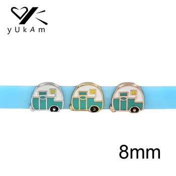 YUKAM Bijuterii 8mm Slider Distanțiere Email Mașină de Copil Cărucior Carriage Slide Farmece Keeper pentru Bratari DIY Accesorii Face