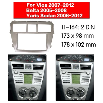 2 DIN Masina Stereo Radio, DVD Player Cadru Măștii Panoului Ornamental pentru Toyota Vios 2007-2012, Belta 2005-2008, Yaris Sedan 2006+