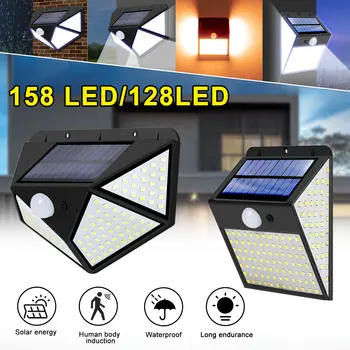 158LED/128LED Energie Solară Senzor de Mișcare Lampă de Perete Impermeabil în aer liber, lumina Soarelui Curte Strada Decoratiuni de Gradina Felinar
