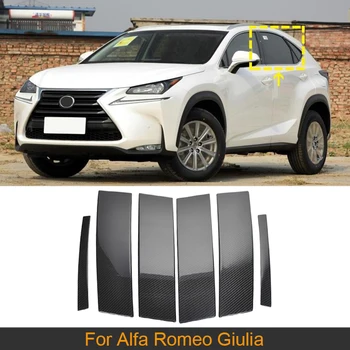 Exterior Masina Fereastră Pilon Central Posturi Huse Pentru Alfa Romeo Giulia 2017 - 2021 Geam Lateral Piloni Ornamente Din Fibra De Carbon