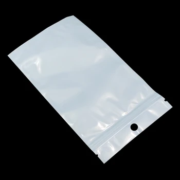 En-gros de 11 cm*19cm Alb / Clar Sine Sigiliul cu Fermoar de Plastic de Ambalare Sac Fermoar Electronice de Stocare Pungă Cu Hang Gaura