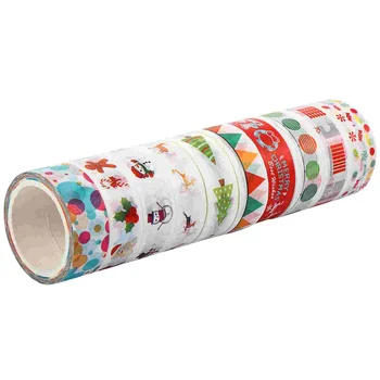 Bandă Washi Decorative Cadou De Crăciun Ambalaj Fulgi De Zăpadă Copac Bandă De Hârtie Multi Poate Rupe Sortiment De Iarnă Autoadezive 