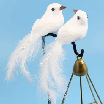 Simulare de pană de pasăre porumbel alb artificiale spuma de porumbei de nunta de decorare scena layout acasă de Crăciun furnizează elemente d